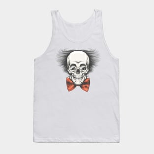 Human Skull in Professor glasses and Red bow tie Tank Top